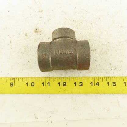 Ward 3/4"x3/4"x1/2" NPT 300 Malleable Iron Reducing Tee Black Pipe Fitting