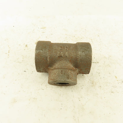 Ward 3/4"x3/4"x1/2" NPT 300 Malleable Iron Reducing Tee Black Pipe Fitting