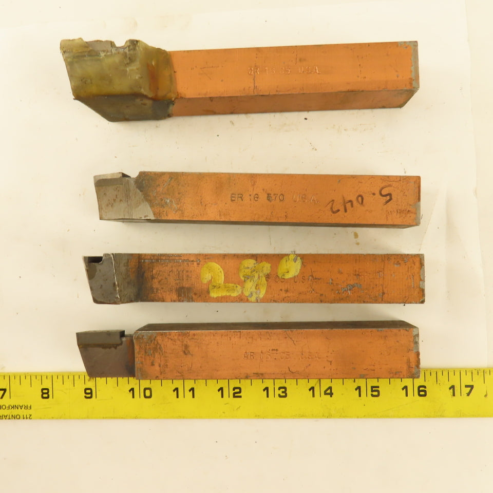 Carboloy FR16 C5 1" Square Shank Indexing Insert Lathe Tool Holder Lot Of 4