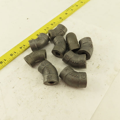 Ward 1/4"NPT Schedule 80 Malleable 45° Elbow  Black Pipe Fitting Lot of 9