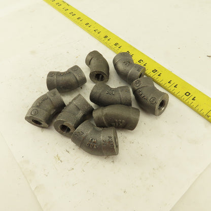 Ward 1/4"NPT Schedule 80 Malleable 45° Elbow  Black Pipe Fitting Lot of 9