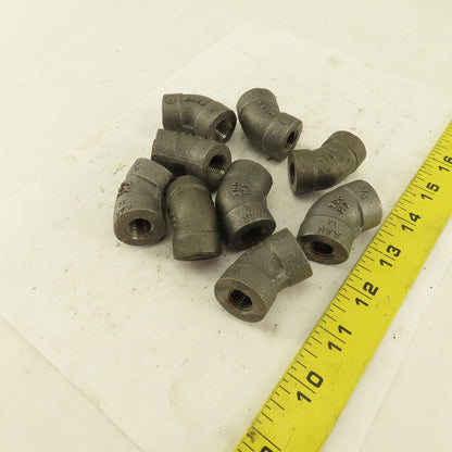 Ward 1/4"NPT Schedule 80 Malleable 45° Elbow  Black Pipe Fitting Lot of 9