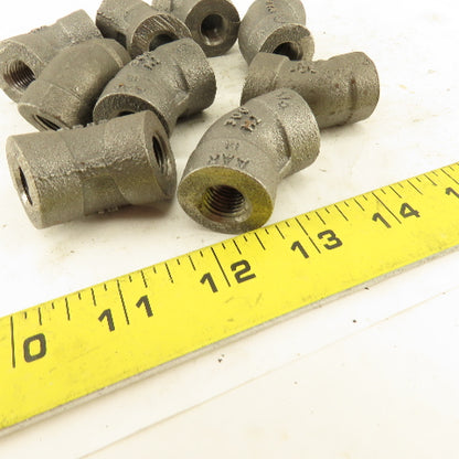 Ward 1/4"NPT Schedule 80 Malleable 45° Elbow  Black Pipe Fitting Lot of 9