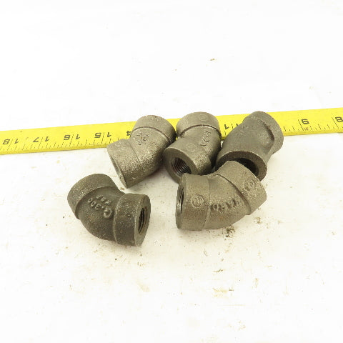 Ward 3/8"NPT Schedule 80 Malleable 45° Elbow Black Pipe Fitting Lot of 5