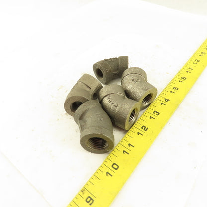 Ward 3/8"NPT Schedule 80 Malleable 45° Elbow Black Pipe Fitting Lot of 5