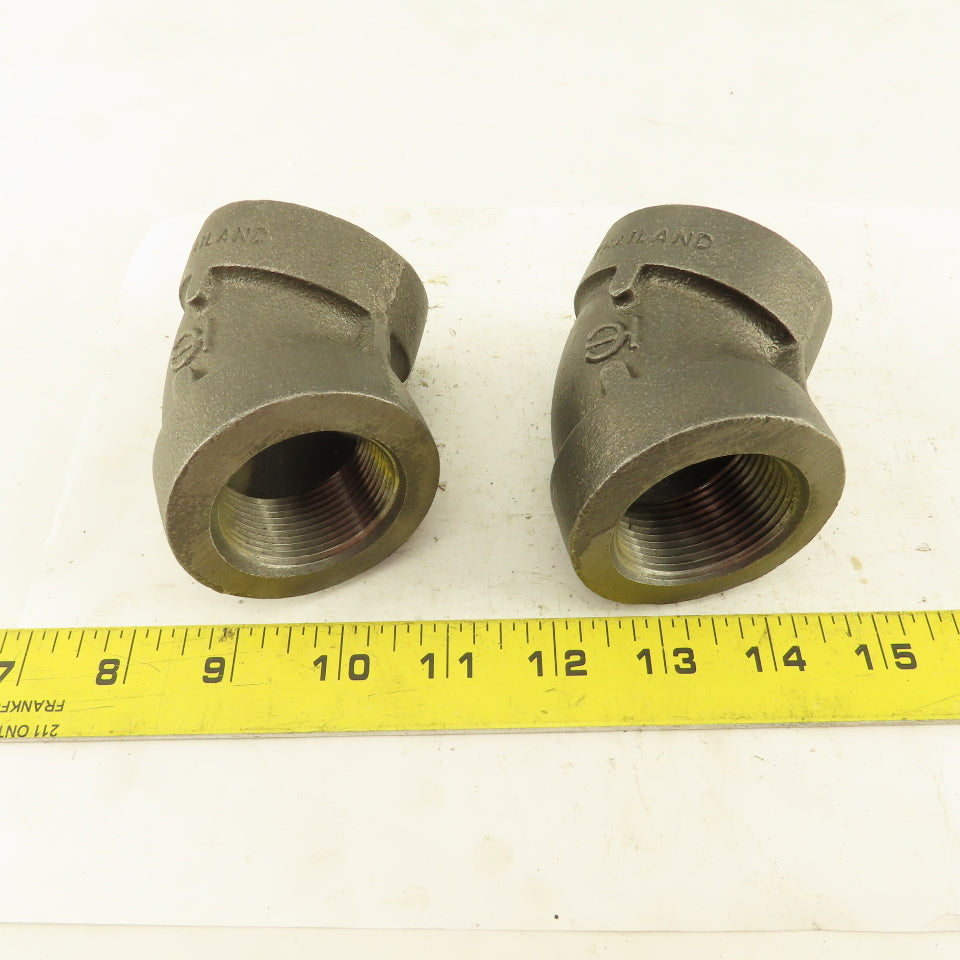 1-1/4"NPT 300 MI 45° Elbow Black Pipe Fitting lot of 2