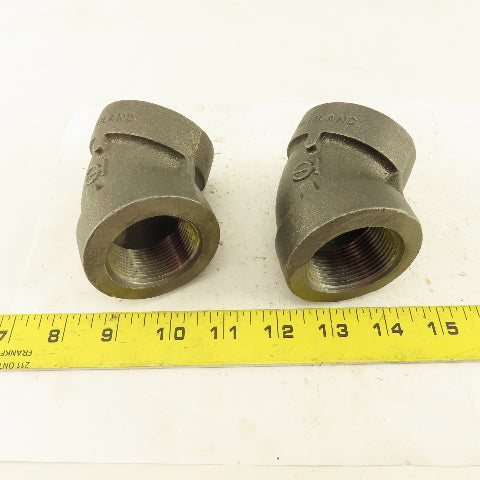 1-1/4"NPT 300 MI 45° Elbow Black Pipe Fitting lot of 2