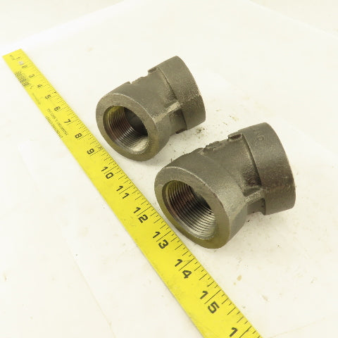 1-1/4"NPT 300 MI 45° Elbow Black Pipe Fitting lot of 2