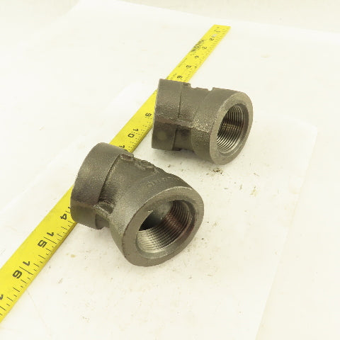 1-1/4"NPT 300 MI 45° Elbow Black Pipe Fitting lot of 2
