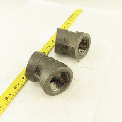1-1/4"NPT 300 MI 45° Elbow Black Pipe Fitting lot of 2