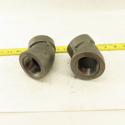 1-1/4"NPT 300 MI 45° Elbow Black Pipe Fitting lot of 2