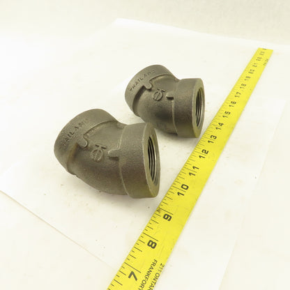 1-1/4"NPT 300 MI 45° Elbow Black Pipe Fitting lot of 2