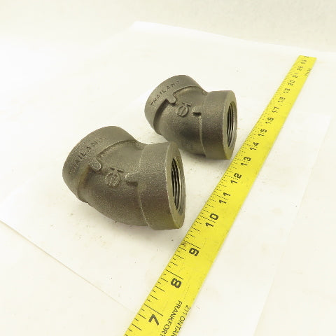 1-1/4"NPT 300 MI 45° Elbow Black Pipe Fitting lot of 2