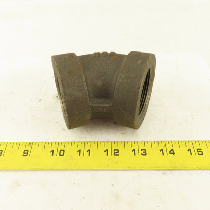 1-1/2"NPT Schedule 80 300WSP Malleable 45° Elbow Black Pipe Fitting USA