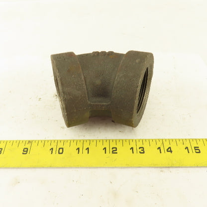 1-1/2"NPT Schedule 80 300WSP Malleable 45° Elbow Black Pipe Fitting USA
