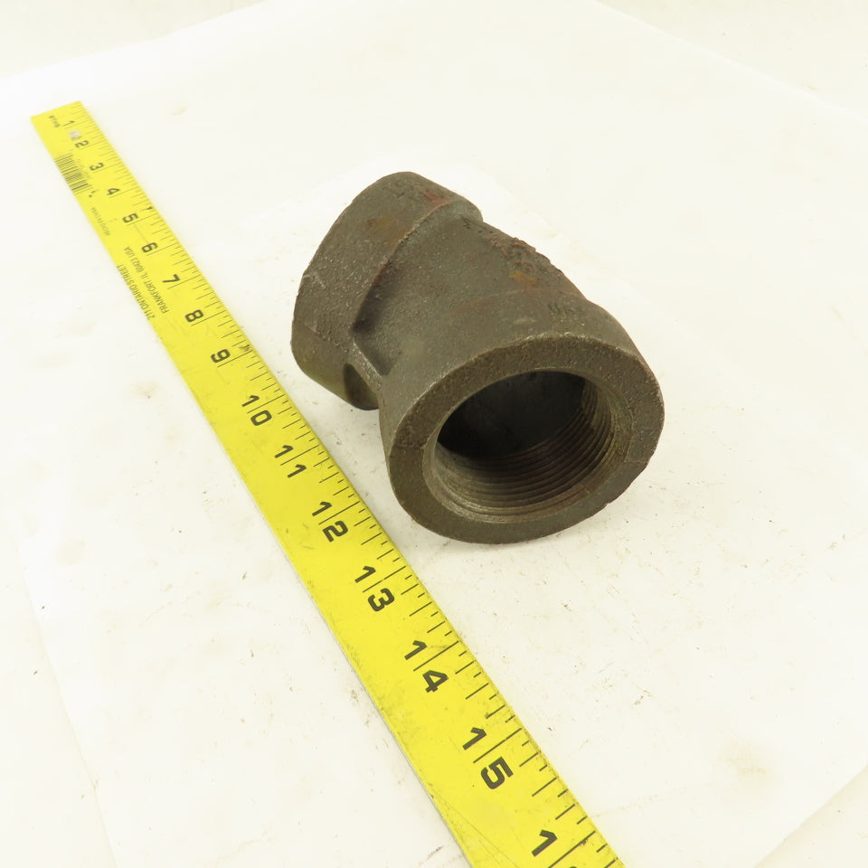 1-1/2"NPT Schedule 80 300WSP Malleable 45° Elbow Black Pipe Fitting USA