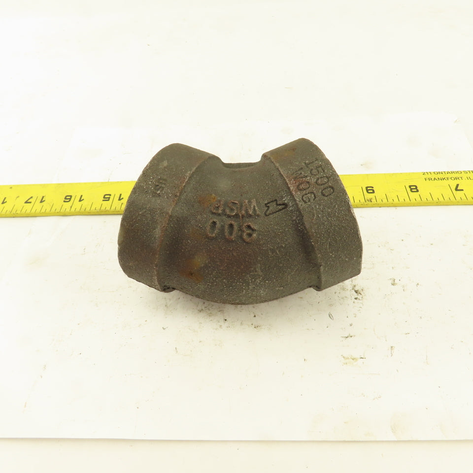1-1/2"NPT Schedule 80 300WSP Malleable 45° Elbow Black Pipe Fitting USA