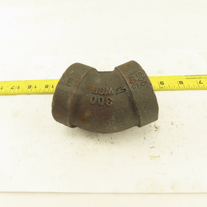 1-1/2"NPT Schedule 80 300WSP Malleable 45° Elbow Black Pipe Fitting USA