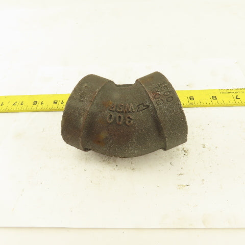 1-1/2"NPT Schedule 80 300WSP Malleable 45° Elbow Black Pipe Fitting USA