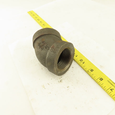 1-1/2"NPT Schedule 80 300WSP Malleable 45° Elbow Black Pipe Fitting USA