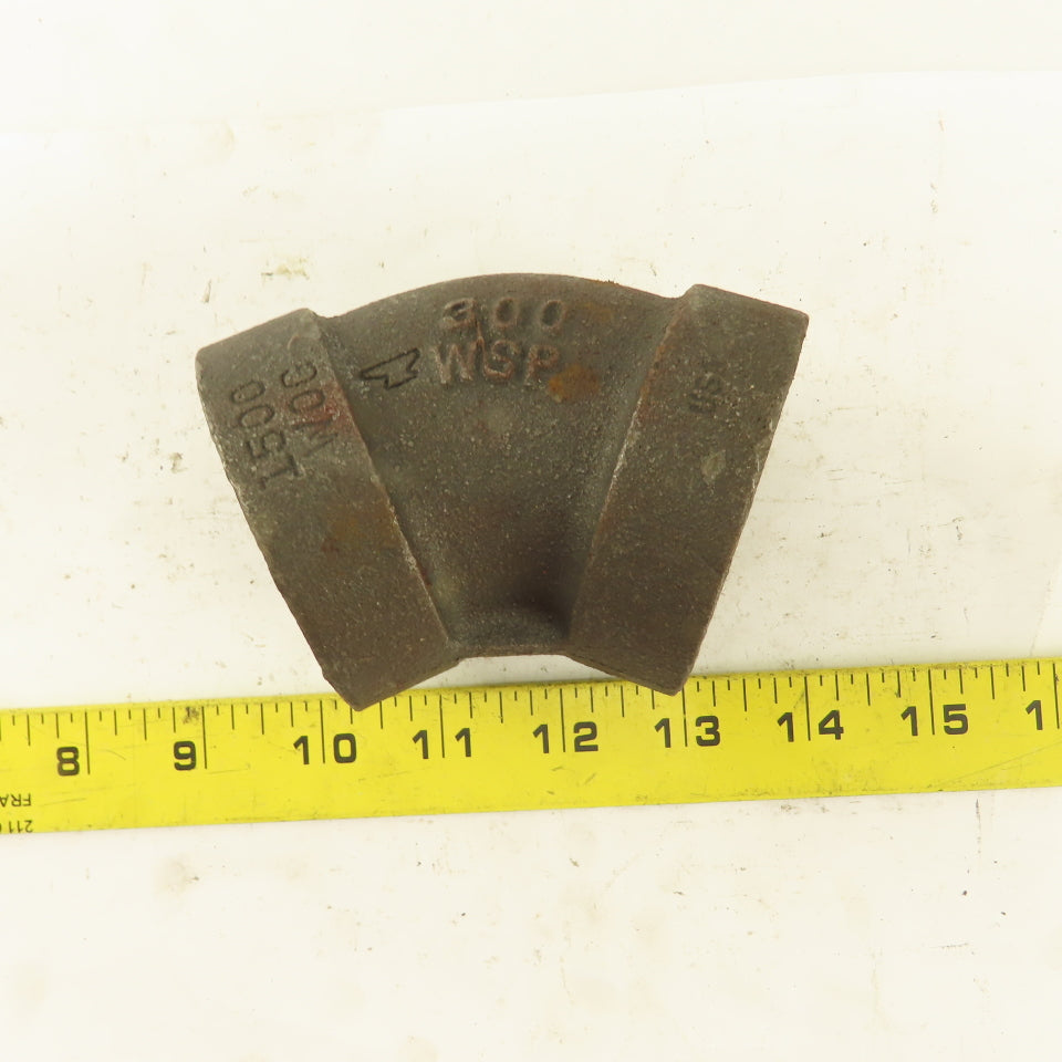 1-1/2"NPT Schedule 80 300WSP Malleable 45° Elbow Black Pipe Fitting USA