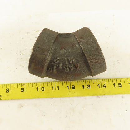 1-1/2"NPT Schedule 80 300WSP Malleable 45° Elbow Black Pipe Fitting USA