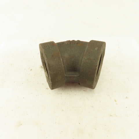 1-1/2"NPT Schedule 80 300WSP Malleable 45° Elbow Black Pipe Fitting USA