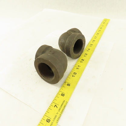 Stockham 1-1/4 to 1" NPT Skd 80 Malleable 90° Reducing Elbow Black Pipe Lot/2