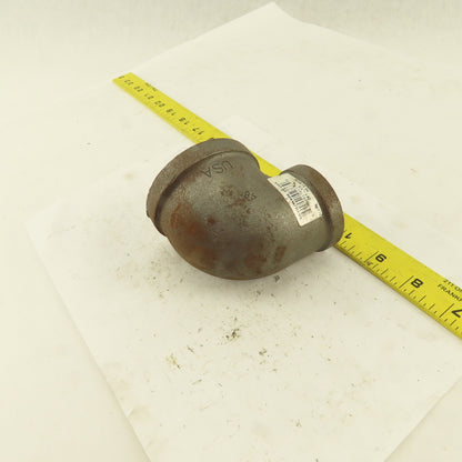 Anvil 2" to 1-1/4 NPT Schedule 40 Malleable 90° Reducing Elbow Black Pipe