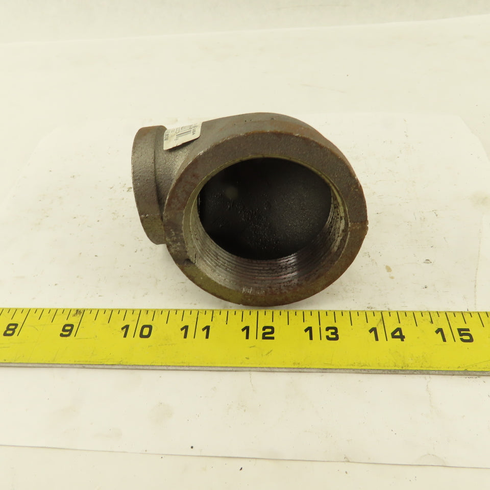 Anvil 2" to 1-1/4 NPT Schedule 40 Malleable 90° Reducing Elbow Black Pipe
