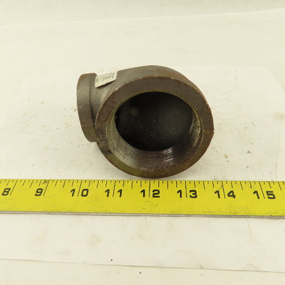 Anvil 2" to 1-1/4 NPT Schedule 40 Malleable 90° Reducing Elbow Black Pipe