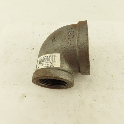 Anvil 2" to 1-1/4 NPT Schedule 40 Malleable 90° Reducing Elbow Black Pipe