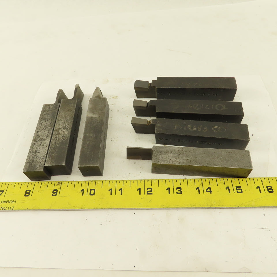 3/4" Square Shank Carbide Tip Turning Grooving Parting Bits Lot Of 7