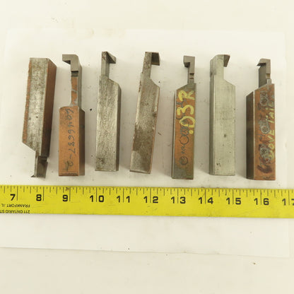 3/4" Square Shank HSS Carbide Tip Internal Grooving Tool Bit Assortment Lot Of 7