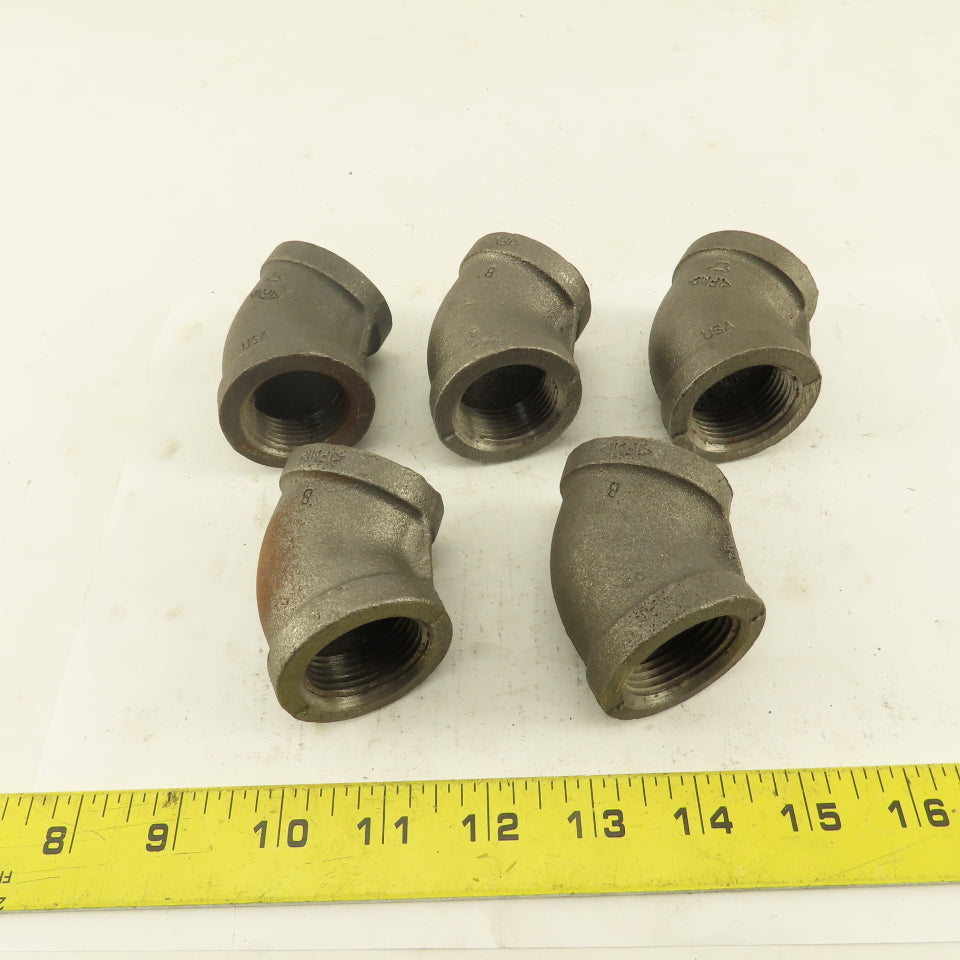 Anvil 1" NPT Schedule 40 Malleable 90° Elbow Black Pipe USA Lot of 5