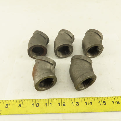 Anvil 1" NPT Schedule 40 Malleable 90° Elbow Black Pipe USA Lot of 5