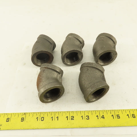 Anvil 1" NPT Schedule 40 Malleable 90° Elbow Black Pipe USA Lot of 5