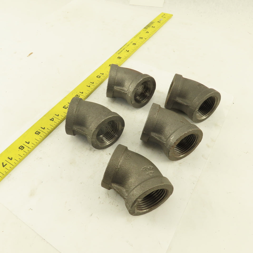 Anvil 1" NPT Schedule 40 Malleable 90° Elbow Black Pipe USA Lot of 5