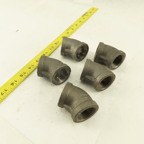 Anvil 1" NPT Schedule 40 Malleable 90° Elbow Black Pipe USA Lot of 5