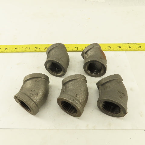 Anvil 1" NPT Schedule 40 Malleable 90° Elbow Black Pipe USA Lot of 5