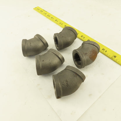 Anvil 1" NPT Schedule 40 Malleable 90° Elbow Black Pipe USA Lot of 5