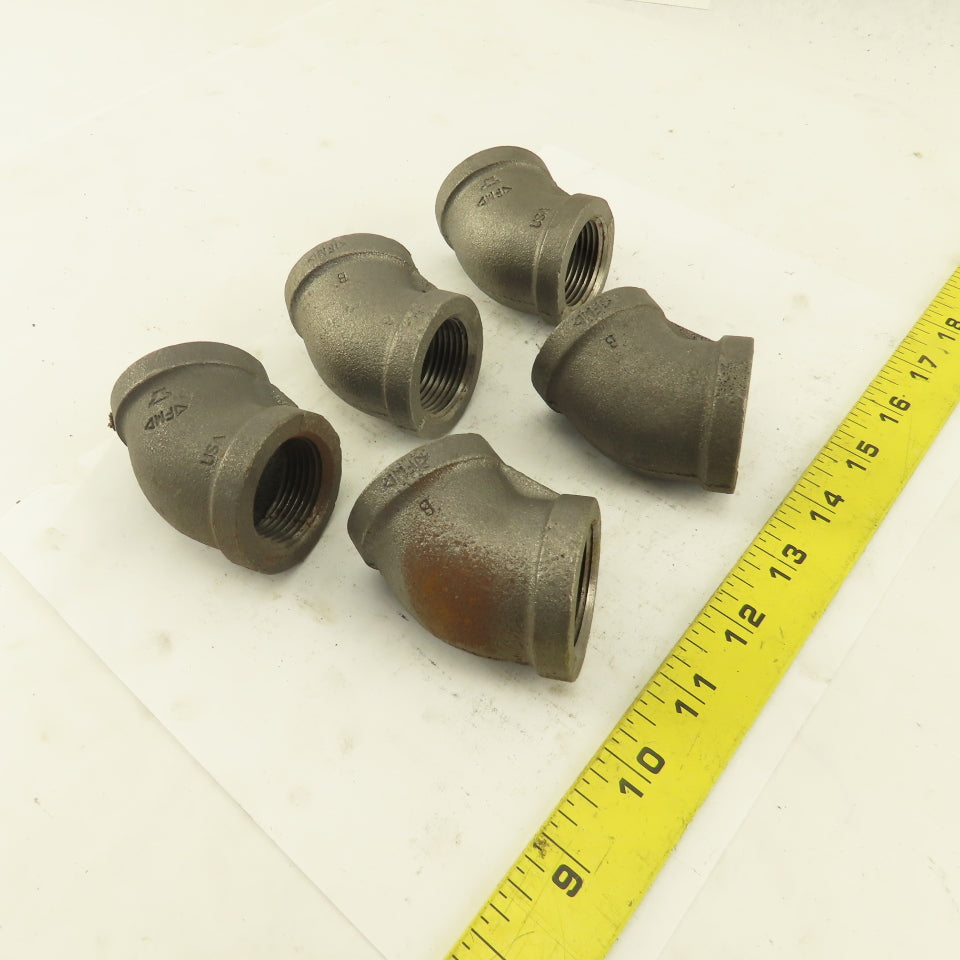 Anvil 1" NPT Schedule 40 Malleable 90° Elbow Black Pipe USA Lot of 5