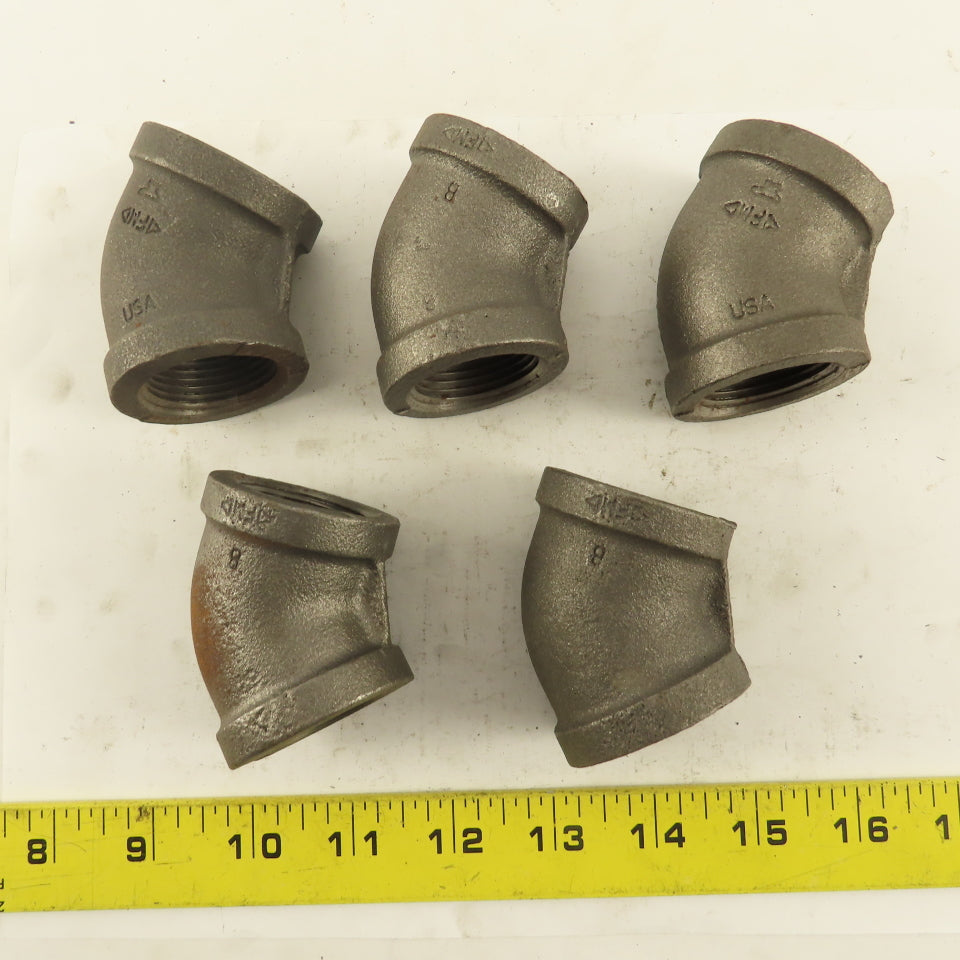 Anvil 1" NPT Schedule 40 Malleable 90° Elbow Black Pipe USA Lot of 5