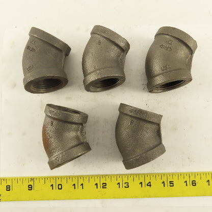 Anvil 1" NPT Schedule 40 Malleable 90° Elbow Black Pipe USA Lot of 5