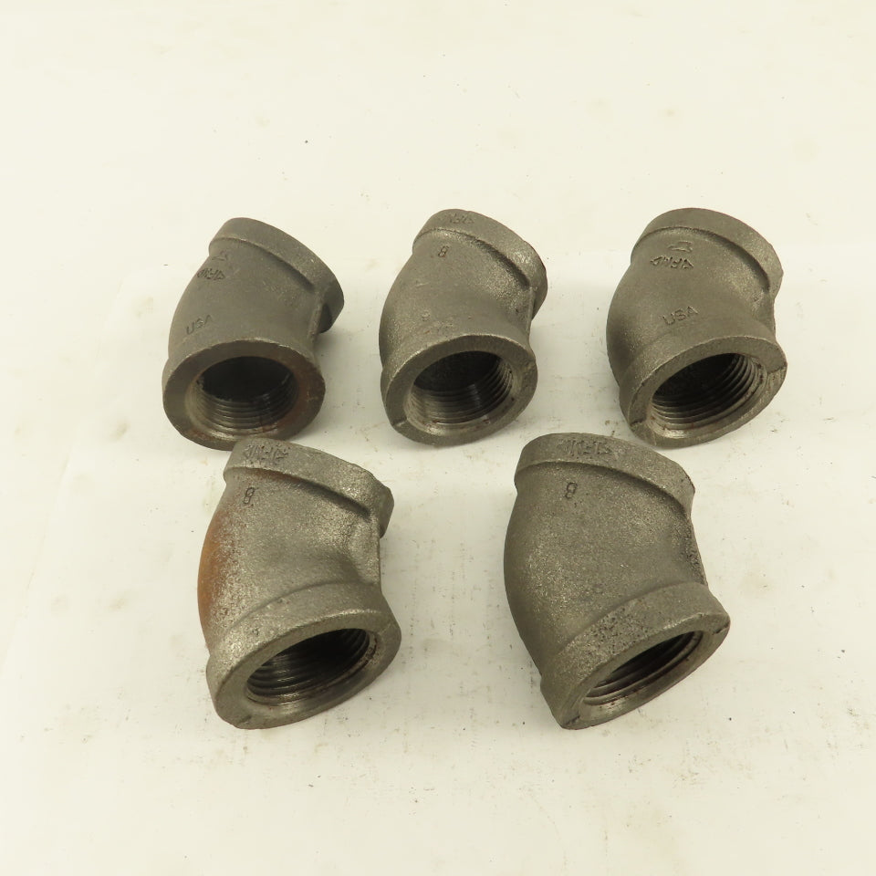Anvil 1" NPT Schedule 40 Malleable 90° Elbow Black Pipe USA Lot of 5