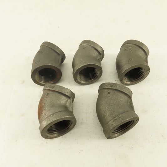 Anvil 1" NPT Schedule 40 Malleable 90° Elbow Black Pipe USA Lot of 5