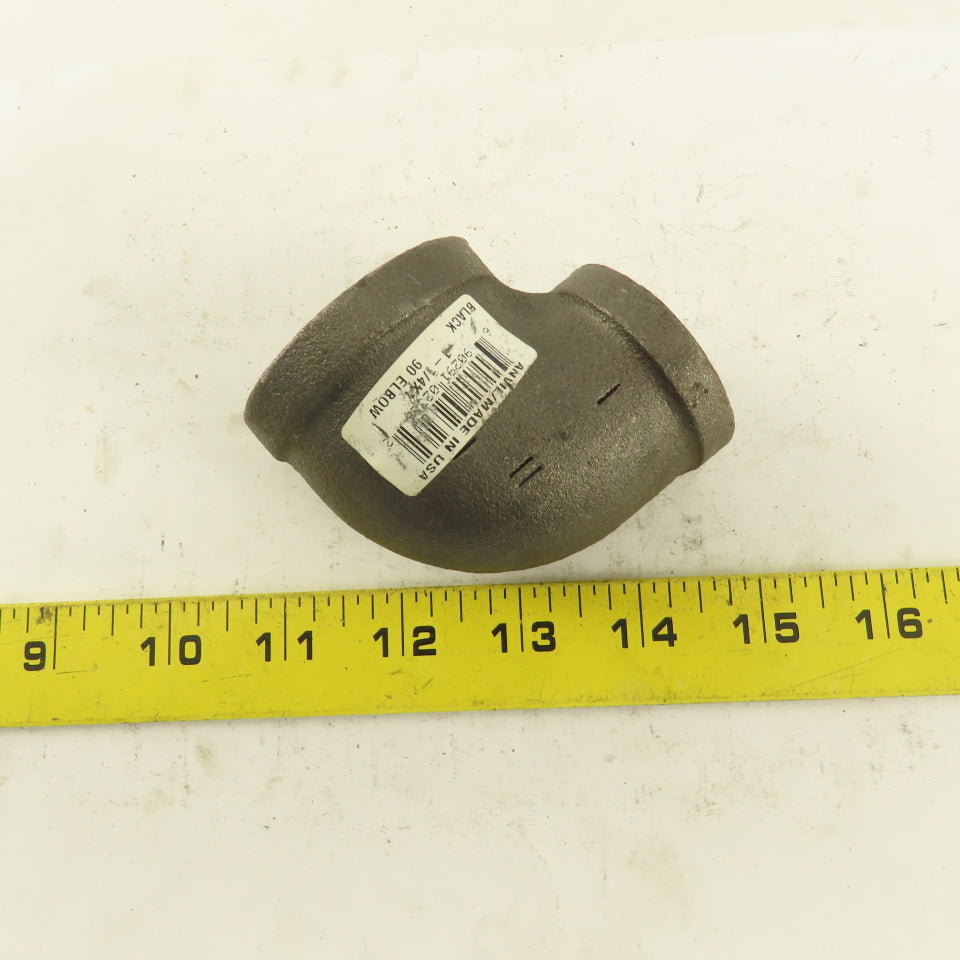 Anvil 1-1/4 to 1" NPT Skd 40 Malleable 90° Reducing Elbow Black Pipe USA Lot/5