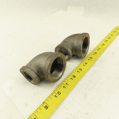 Anvil 1-1/2 to 1" NPT Skd 40 Malleable 90° Reducing Elbow Black Pipe USA Lot/2
