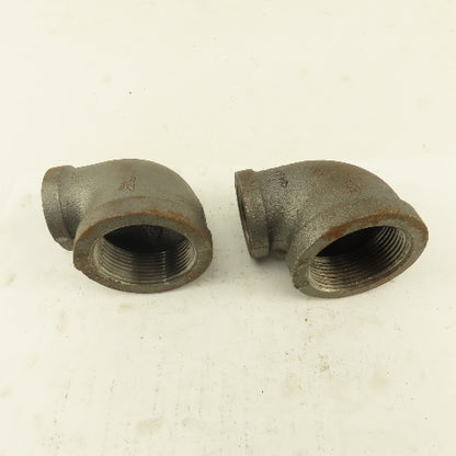 Anvil 1-1/2 to 1" NPT Skd 40 Malleable 90° Reducing Elbow Black Pipe USA Lot/2
