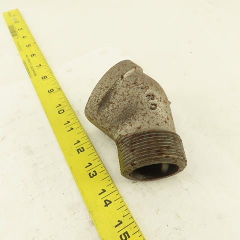 Ward 1-1/4 NPT Schedule 40 Malleable Street 45° Elbow Black Pipe USA